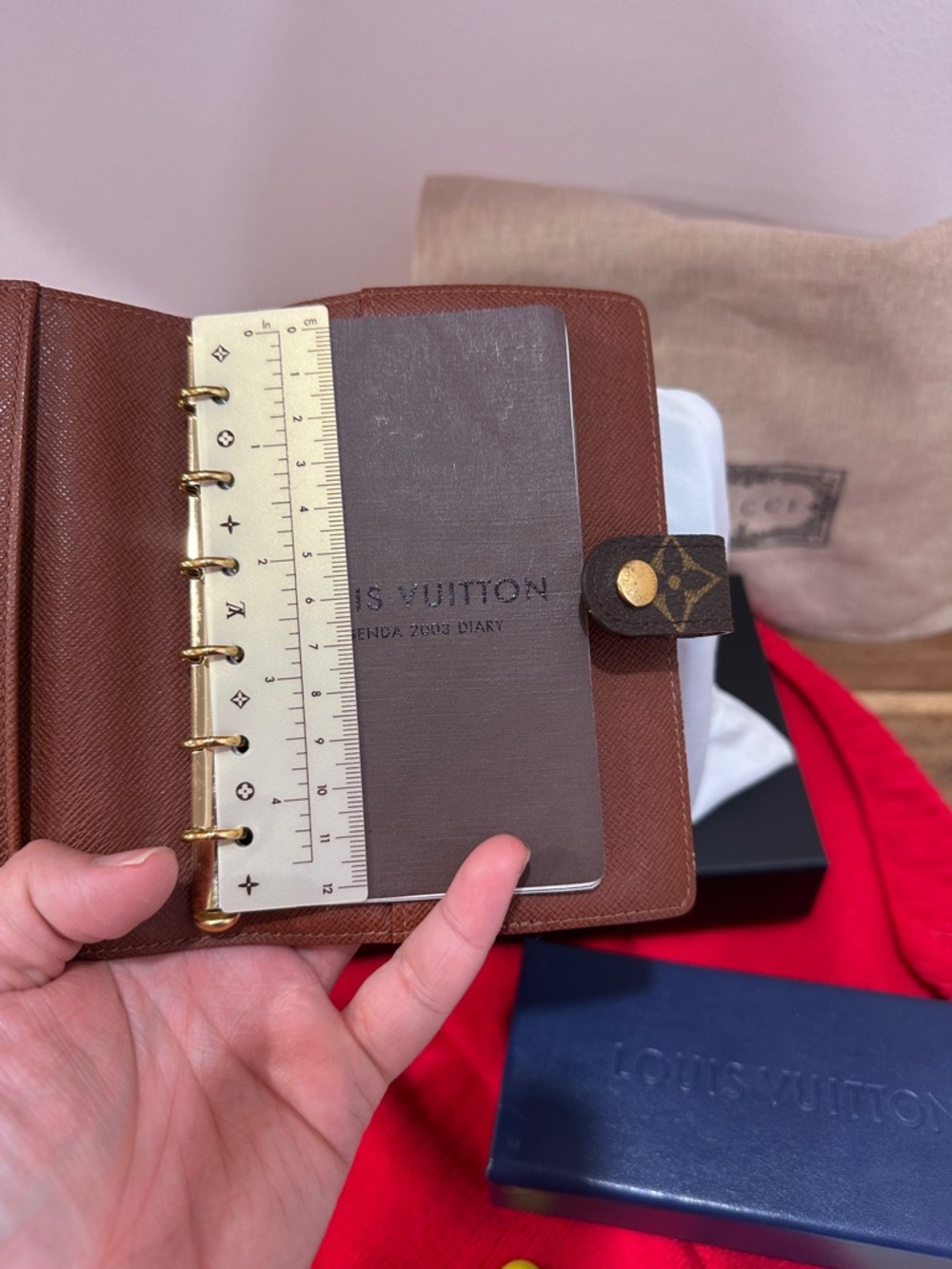 Authentic Louis Vuitton Monogram Canvas Small Agenda Cover - Brown/Tan - Picture 6 of 15